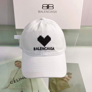 balenciaga 529192310 cap black white classic baseball cap with balenciaga embroidered logo b990116