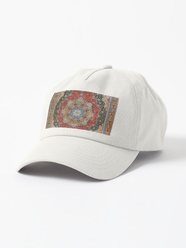 Antique Floral Persian Carpet Print Cap