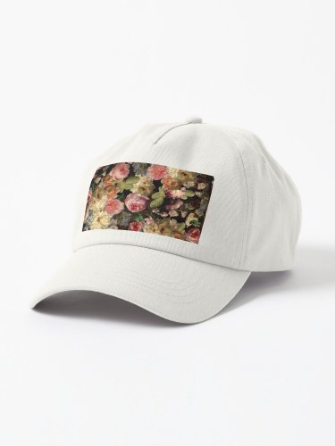 Antique Lush Midnight Baroque Flower Botanical Night Garden 1 Cap
