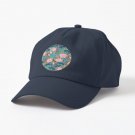 Art Deco Lotus Flowers in Pink & Navy Cap