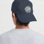 Art Deco Lotus Flowers in Pink & Navy Cap