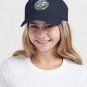 Art Deco Lotus Flowers in Pink & Navy Cap
