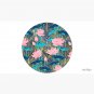 Art Deco Lotus Flowers in Pink & Navy Cap