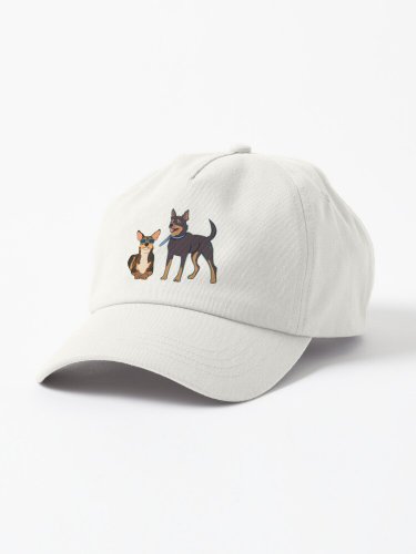 Australian Kelpie - Cute Tan and Black Dog Illustration Pattern  Cap