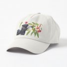 Australian Magpie and eucalyptus blossoms watercolour painting Cap