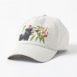 Australian Magpie and eucalyptus blossoms watercolour painting Cap
