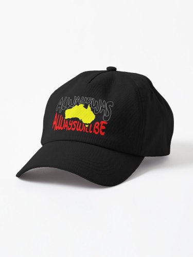 Authentic Aboriginal Art - Always was Always will Be with Map Cap