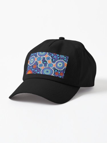 Authentic Aboriginal Art - The Journey Blue Cap