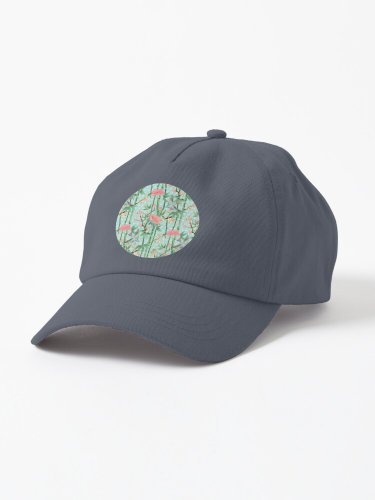 Bamboo, Birds and Blossom - soft blue green Cap