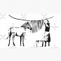 Banksy Graffiti Zebra stripes on a clothing line and a woman with signature Banksy tag HD Cap