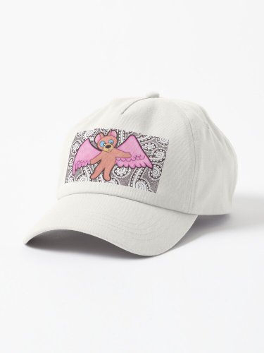 Bear Angel Pen and Colored Pencil Drawing Cap
