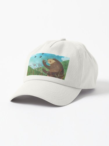 Bear eats hawthorn in the forest  Cap