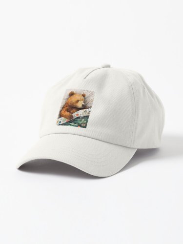 Bear portrait watercolor art #bear Cap