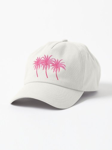 3 Pink Coconut Palm Trees Cap