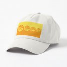 60's Bold Retro Mod Flowers in Orange and Yellow Cap