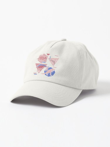 90's Dinosaur Pattern - Rose Quartz and Serenity version Cap