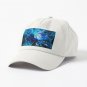 Abstract Flower Blue Splatter Cap