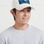 Abstract Flower Blue Splatter Cap