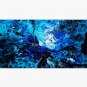 Abstract Flower Blue Splatter Cap