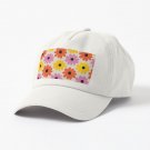 Abstract flowers pattern 80s style Cap