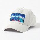 Abstract funky blue rivers Cap