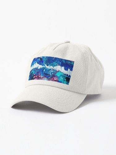 Abstract funky blue rivers Cap