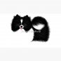 Black and White Parti Pomeranian Cute Black and White Fluffy Dog Cap