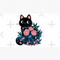 Black cat in Prink Roses  Cap