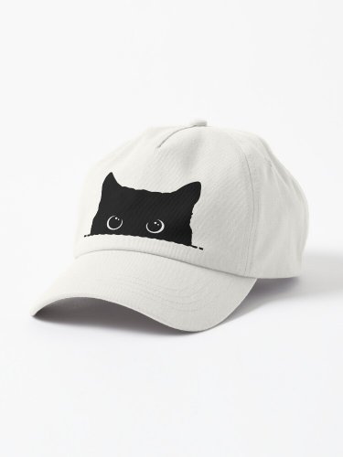 Black Cat Peeking  Cap