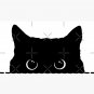 Black Cat Peeking  Cap