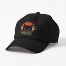 Black Cat Watching Sunset Vintage Cap