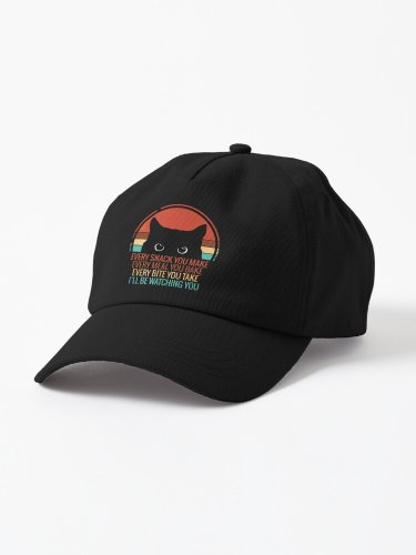 Black Cat Watching Sunset Vintage Cap