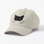 Black Cat White Hands Peeking Cap