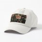 Black Sepia Vintage Pattern With Roses And Raspberries Botanical Night Garden Cap