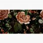 Black Sepia Vintage Pattern With Roses And Raspberries Botanical Night Garden Cap