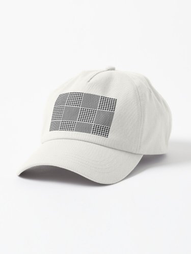 BLACK WHITE HOUNDSTOOTH CHECKERS PATTERN Cap