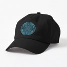 Black, Teal & Aqua Protea Doodle Pattern Cap