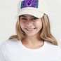 BLACK-PURPLE GARDEN PANSIES PATTERNS TEAL ART Cap