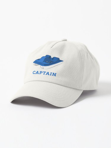 Blue and White Pedal Boat Captain Cap