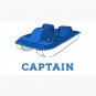 Blue and White Pedal Boat Captain Cap