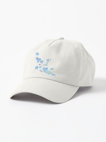 blue forget me not  watercolor painting  Cap
