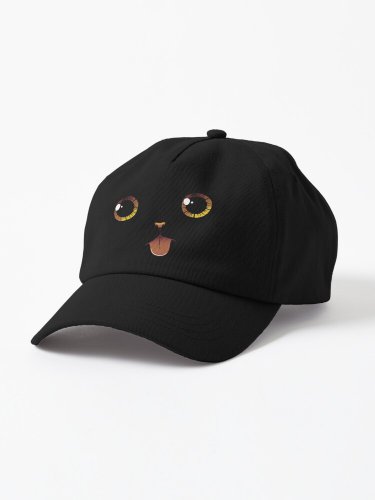Cute Black Cat Minimalist Tongue by Tobe Fonseca Cap