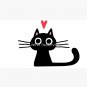Cute Black Cat with Heart Kitten Valentine Cap