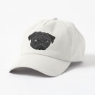 Cute black pug portrait Cap