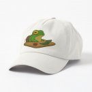 cute frog zoning out at desk work from home asian artwork Cap