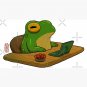 cute frog zoning out at desk work from home asian artwork Cap