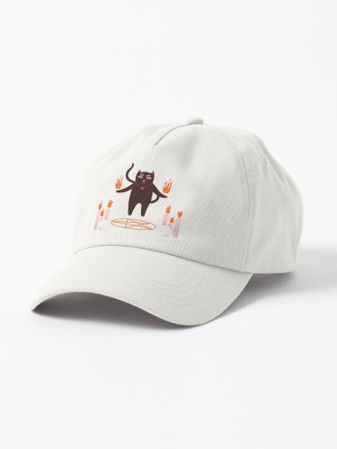 Cute halloween black cat witchcraft illustration Cap