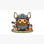 Cute little viking warrior eating noodles Cap