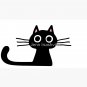 Cutie Kitty Cat Wide Eyed Black Kitten Cap