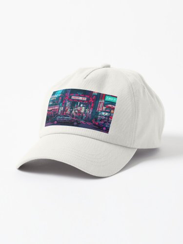 Cyberpunk Tokyo Street Cap